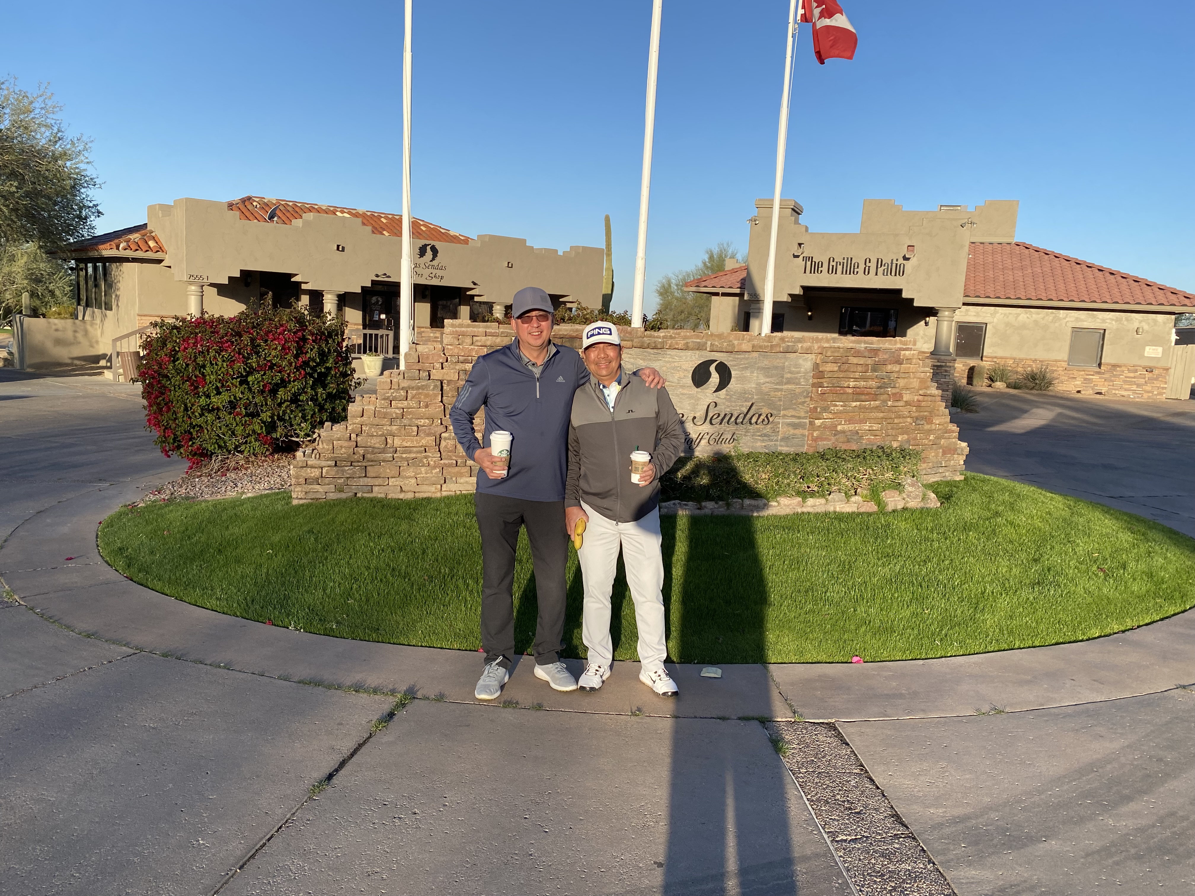 Two FAGA golfers at Las Sendas Golf Club in Arizona